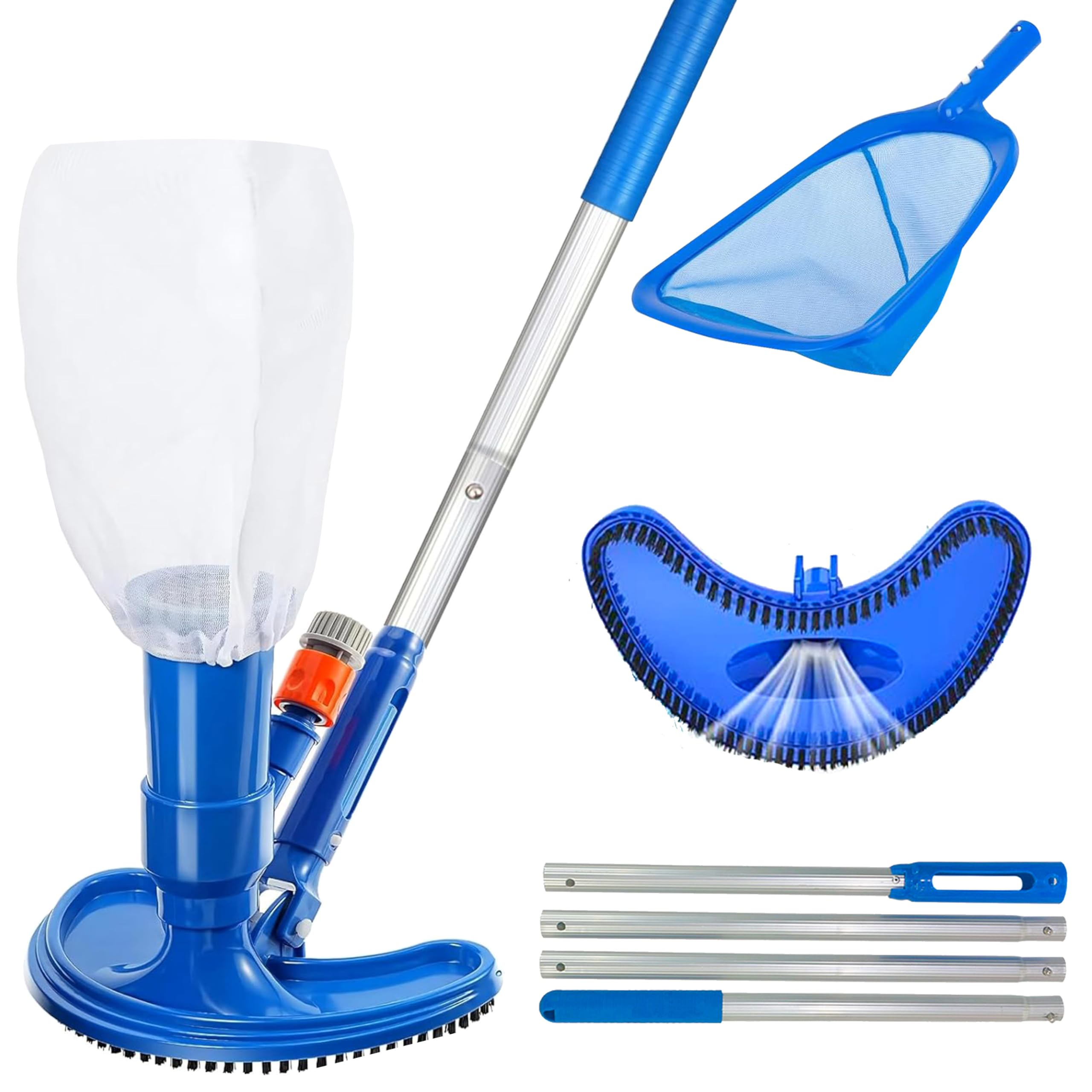 Pool Vacuum Manual - 60인치 수영장 청소기 핸드헬드 텔레스코픽 폴