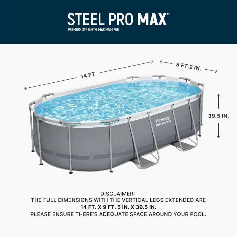 베스트웨이 스틸 프로 맥스 14피트 x 8.2피트 x  - Pool Ladder Above Ground 리뷰 및 가격