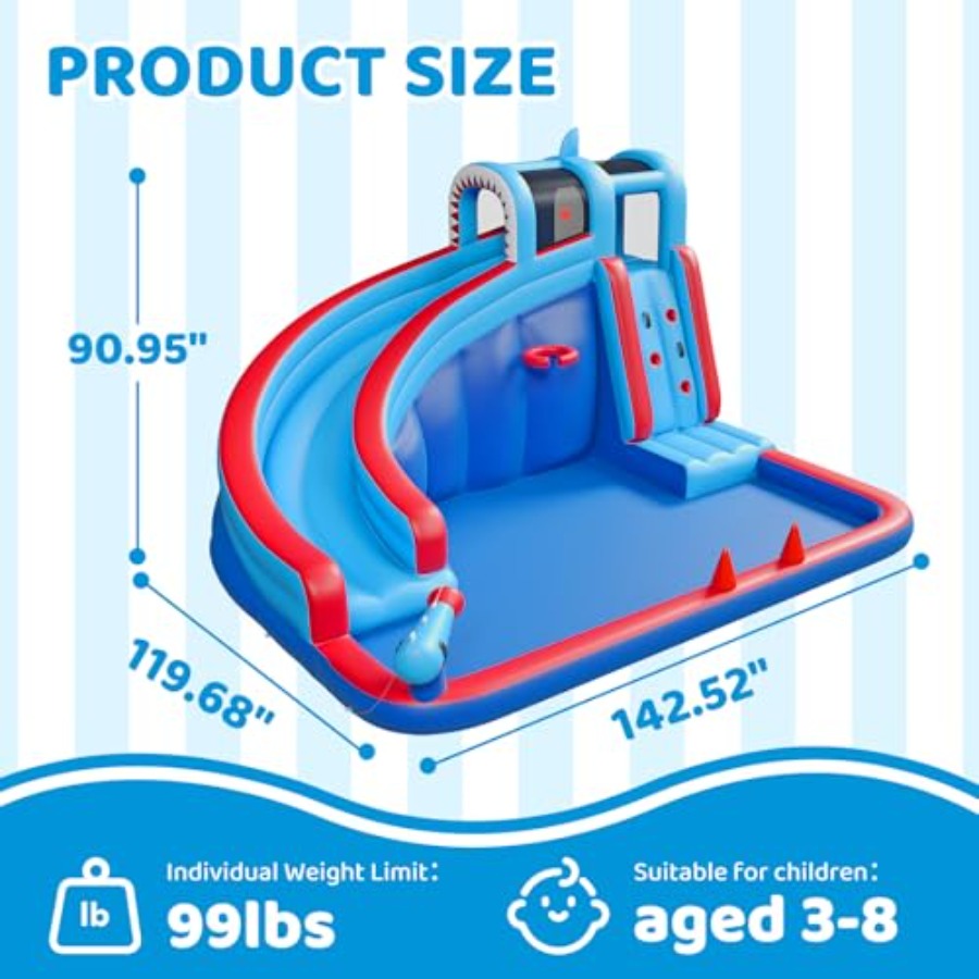 450W 송풍기, PVC 소재, 파란색과 노란색, 빠른 - Water Slide Inflatable 리뷰 및 가격