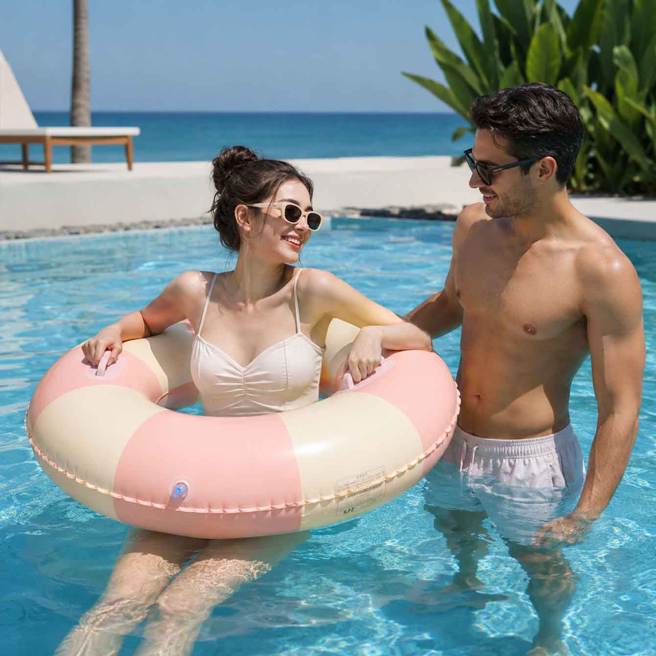 손잡이가 있는 1PC 풍선형 수영 링, 성인용 수영 튜 - Pool Float Ring Inflatable 리뷰 및 가격