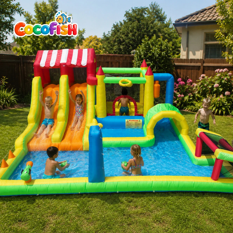 코코피쉬 코코피쉬 백야드 여름 워터파크 카니발 테마 이 - Water Slide Inflatable 리뷰 및 가격