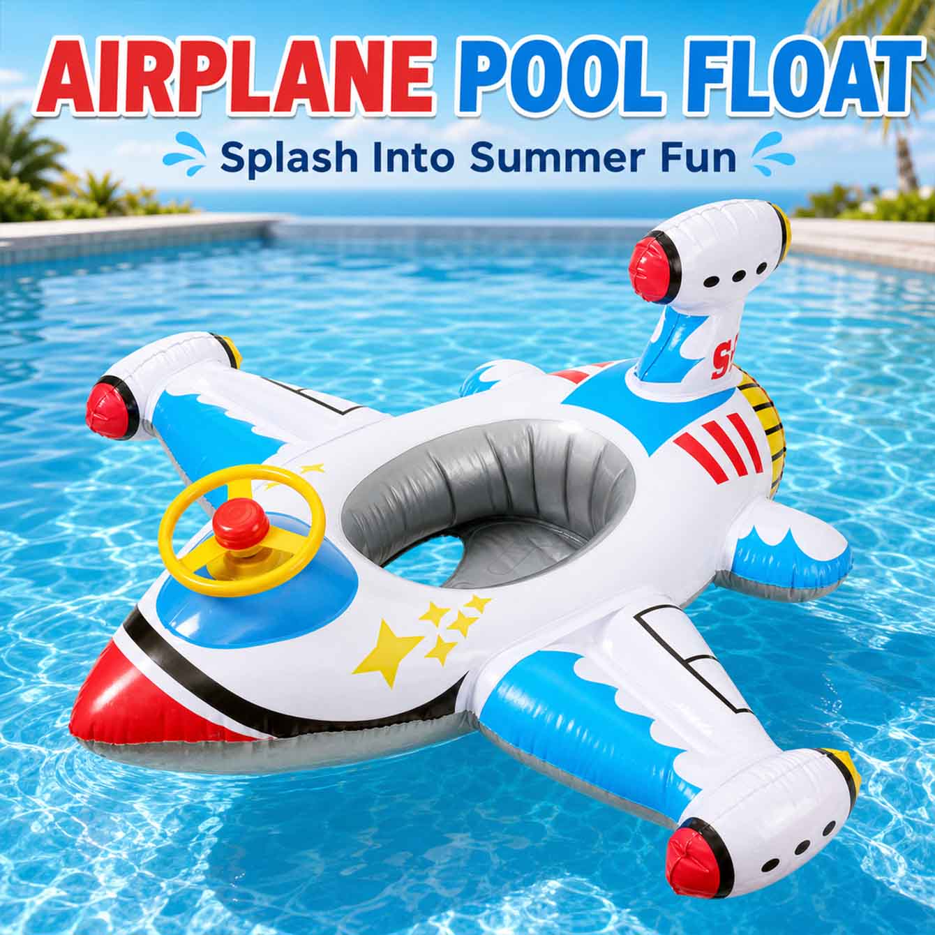 1PC 비행기 모양 수영 튜브, 풍선형 수영장 튜브 장 - Pool Float Ring Inflatable 리뷰 및 가격