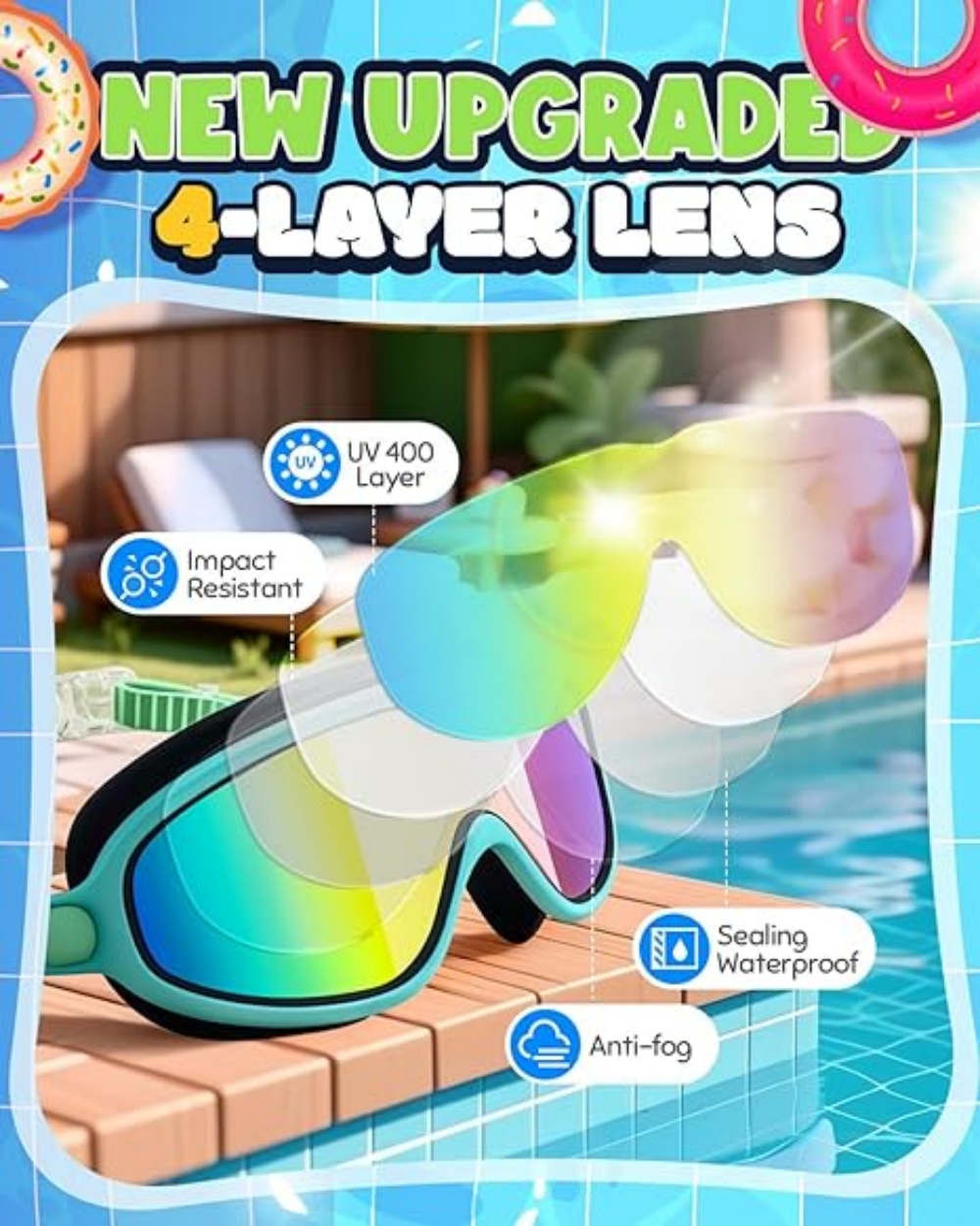 수영 고글, 넓은 시야의 김서림 방지 및 자외선 차단  - Swim Goggles Anti Fog Uv 리뷰 및 가격