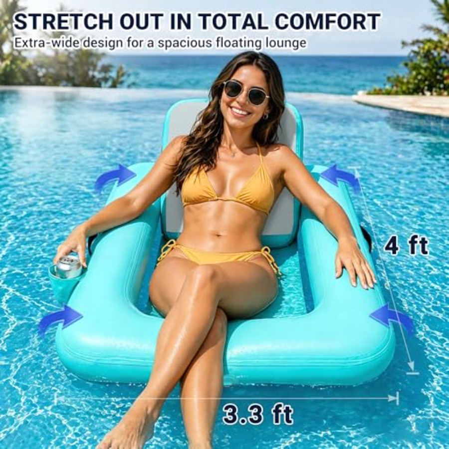 등받이가 있는 플로팅 의자 성인용 풍선형 플로트 의자, - Pool Lounger Inflatable 리뷰 및 가격