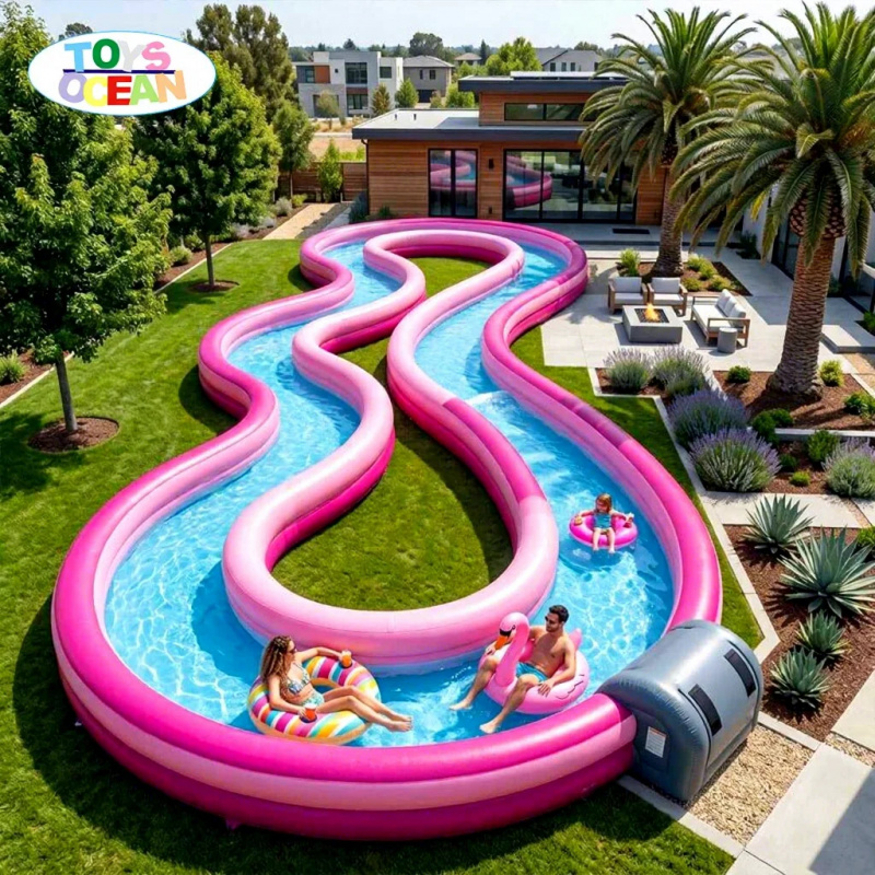 상업용 풍선 레이지 리버, 핑크 웨이브 및 워터 슬라이 - Water Slide Inflatable 리뷰 및 가격